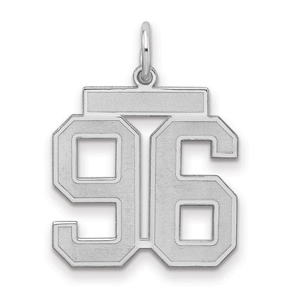 Sterlingsilber Silber/rhodiniert Satiniert Zahl 96 Charm