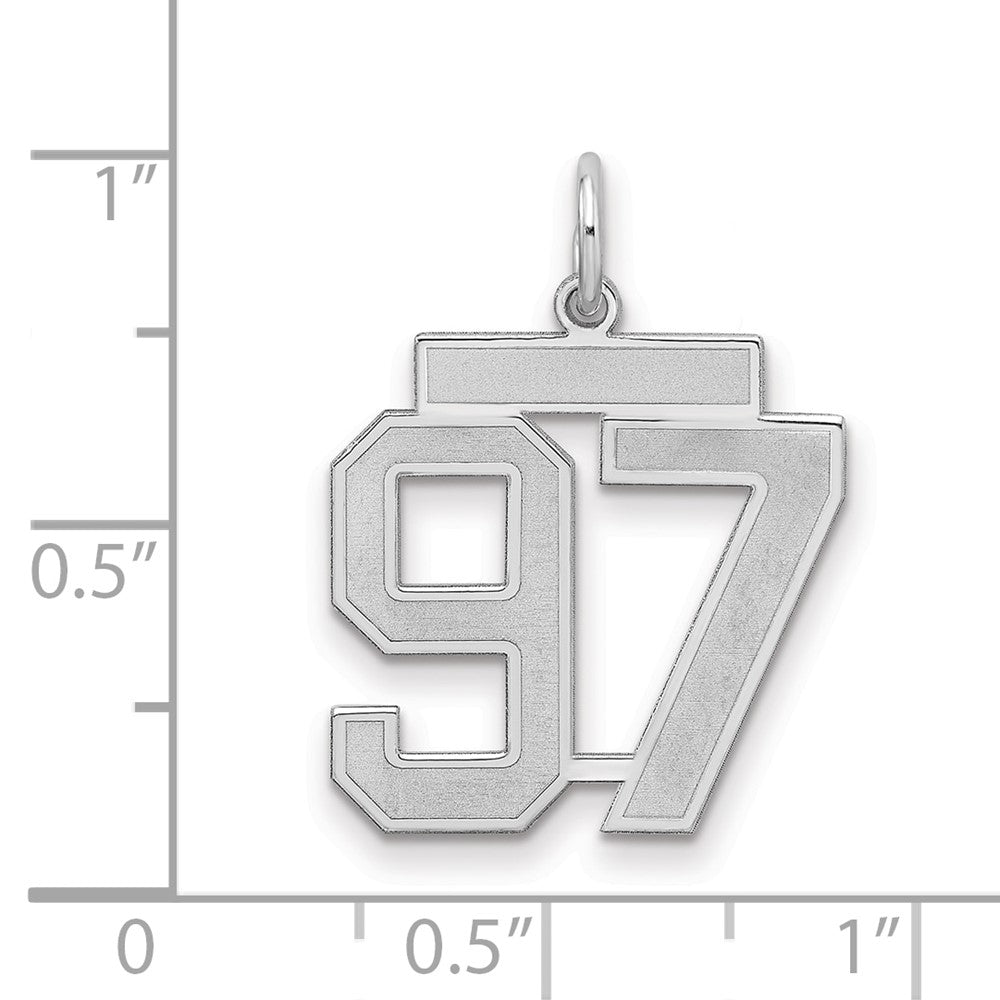 Sterlingsilber Silber/rhodiniert Satiniert Zahl 97 Charm