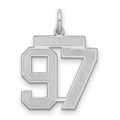 Sterlingsilber Silber/rhodiniert Satiniert Zahl 97 Charm