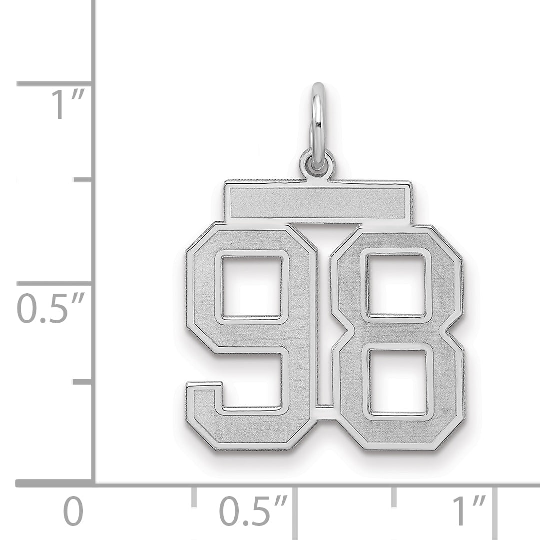 Sterlingsilber Silber/rhodiniert Satiniert Zahl 98 Charm