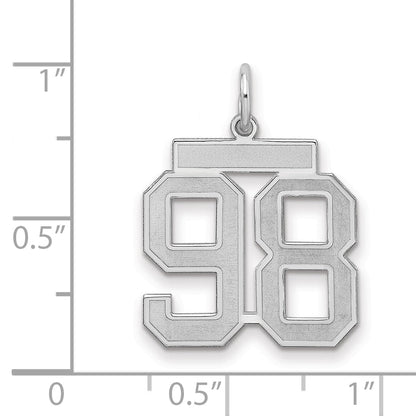 Sterlingsilber Silber/rhodiniert Satiniert Zahl 98 Charm