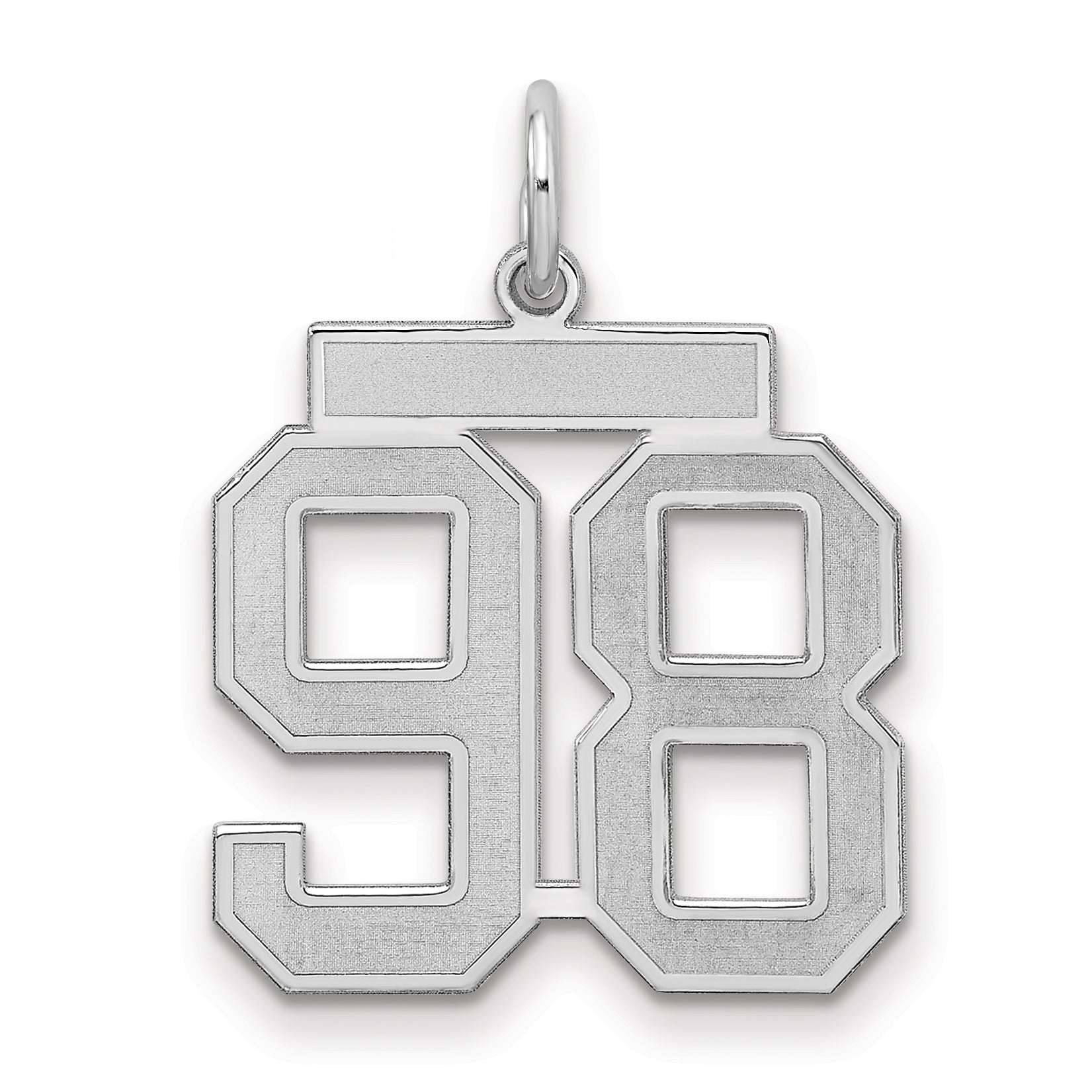 Sterlingsilber Silber/rhodiniert Satiniert Zahl 98 Charm