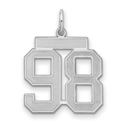 Sterlingsilber Silber/rhodiniert Satiniert Zahl 98 Charm