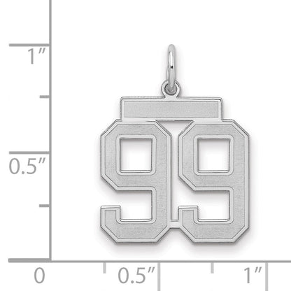 Sterlingsilber Silber/rhodiniert Satiniert Zahl 99 Charm