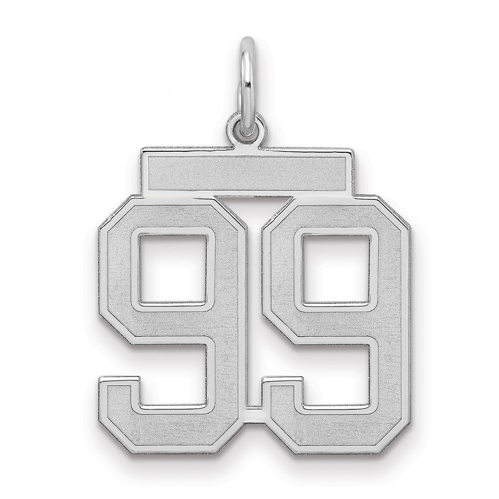 Sterlingsilber Silber/rhodiniert Satiniert Zahl 99 Charm
