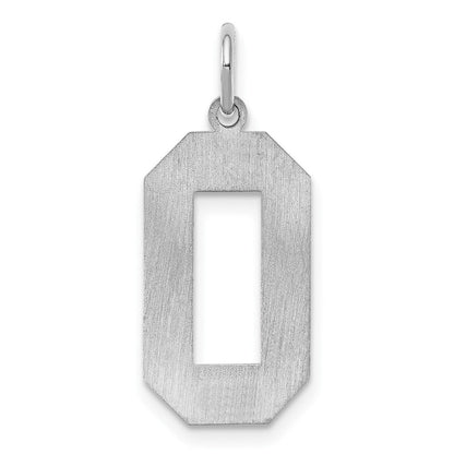 Sterlingsilber Silber/rhodiniert Satiniert Zahl 0 Charm