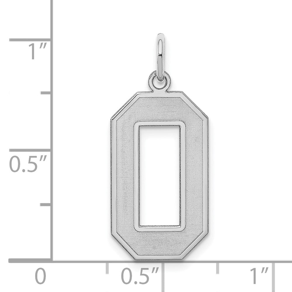 Sterlingsilber Silber/rhodiniert Satiniert Zahl 0 Charm