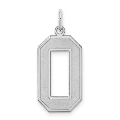 Sterlingsilber Silber/rhodiniert Satiniert Zahl 0 Charm