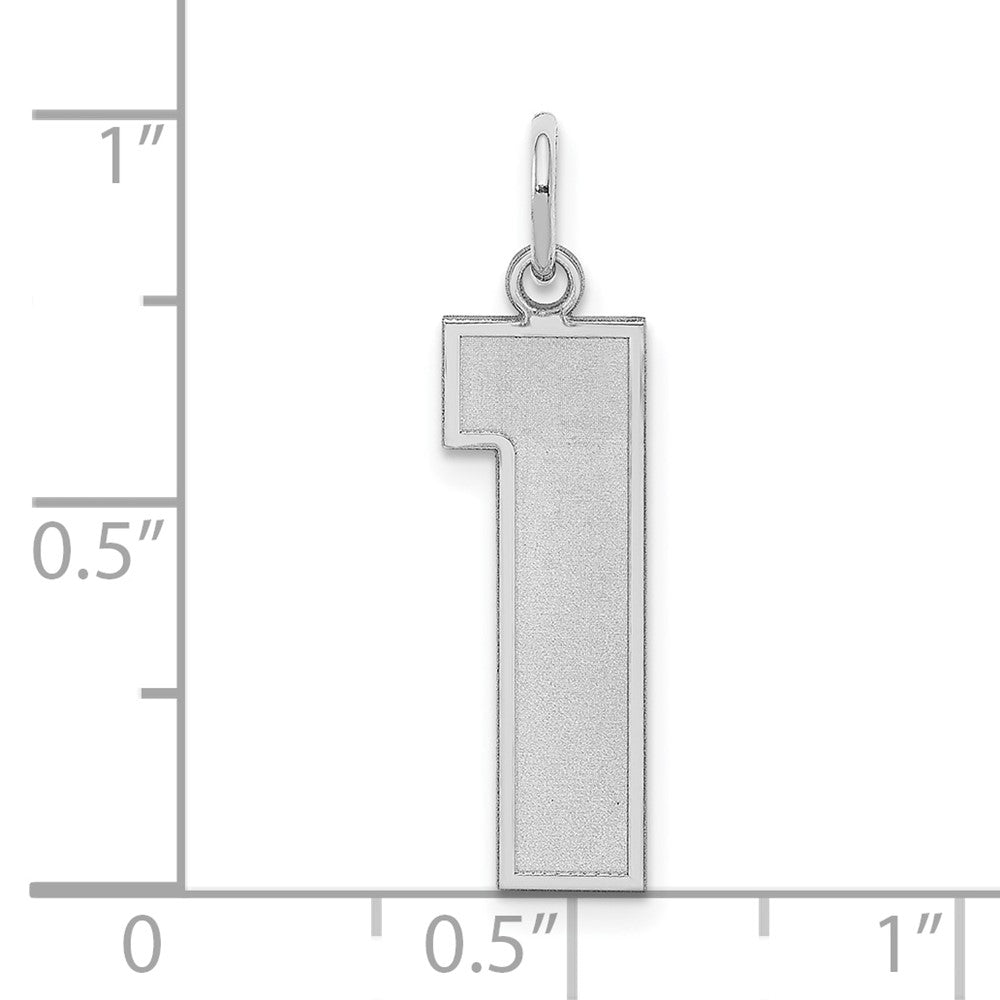 Sterlingsilber Silber/rhodiniert Satiniert Zahl 1 Charm