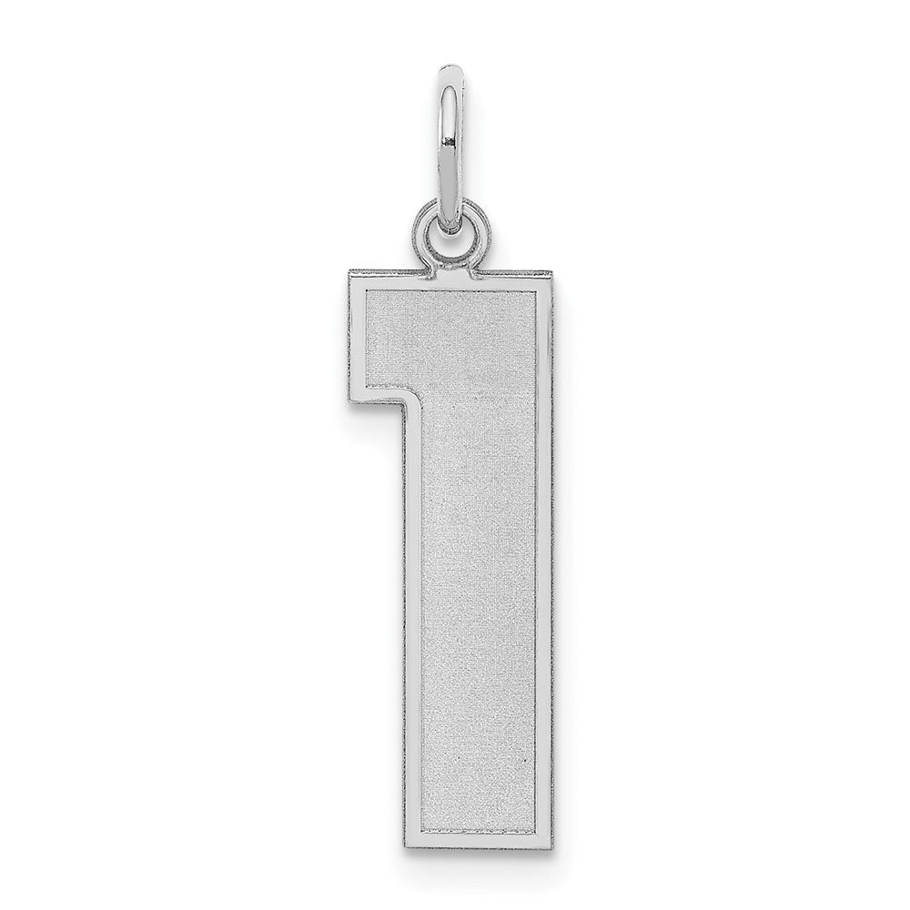 Sterlingsilber Silber/rhodiniert Satiniert Zahl 1 Charm