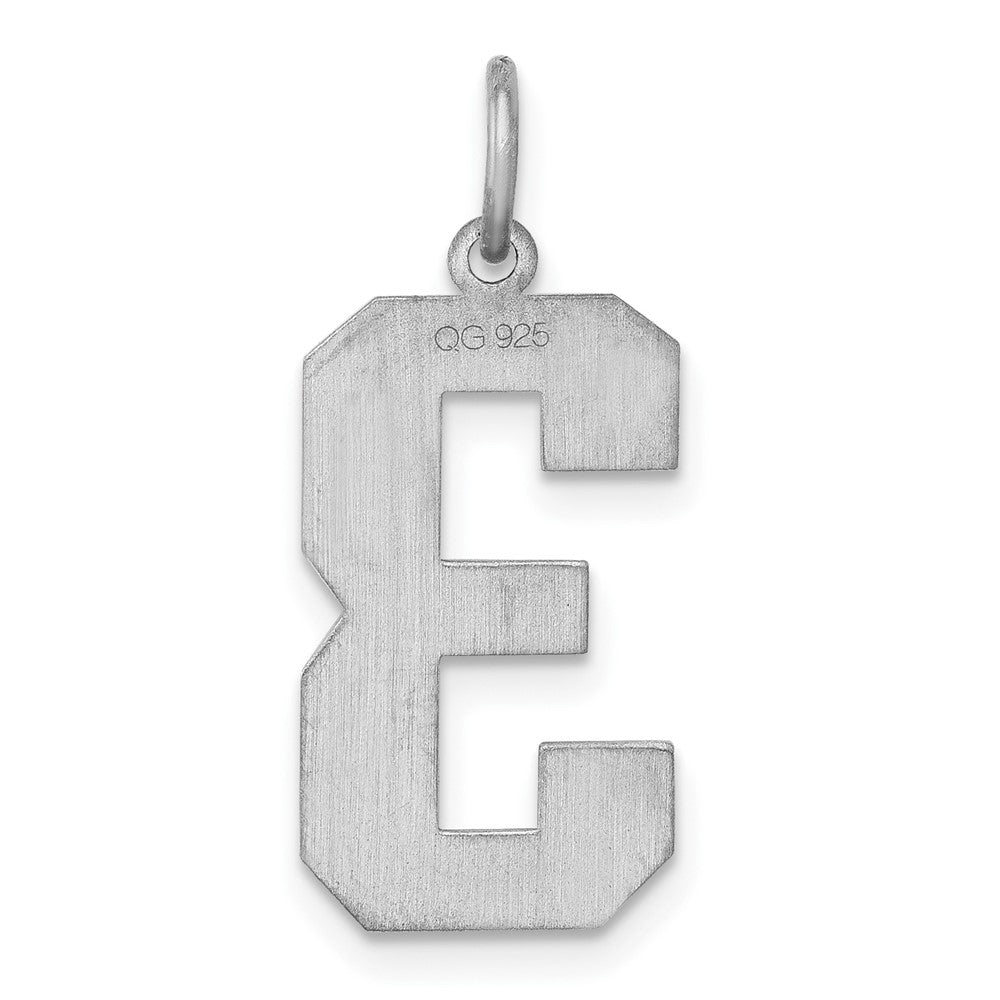 Sterlingsilber Silber/rhodiniert Satiniert Zahl 3 Charm