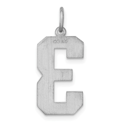 Sterlingsilber Silber/rhodiniert Satiniert Zahl 3 Charm