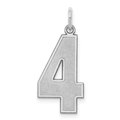 Sterlingsilber Silber/rhodiniert Satiniert Zahl 4 Charm
