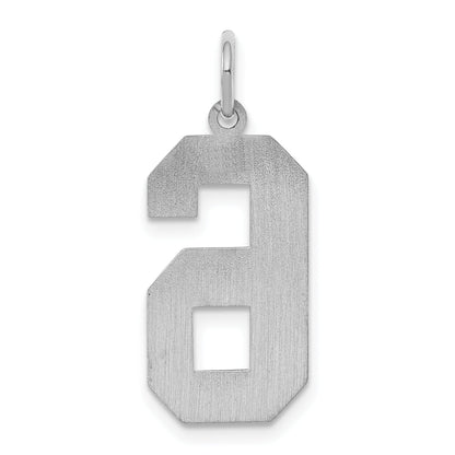 Sterlingsilber Silber/rhodiniert Satiniert Zahl 6 Charm