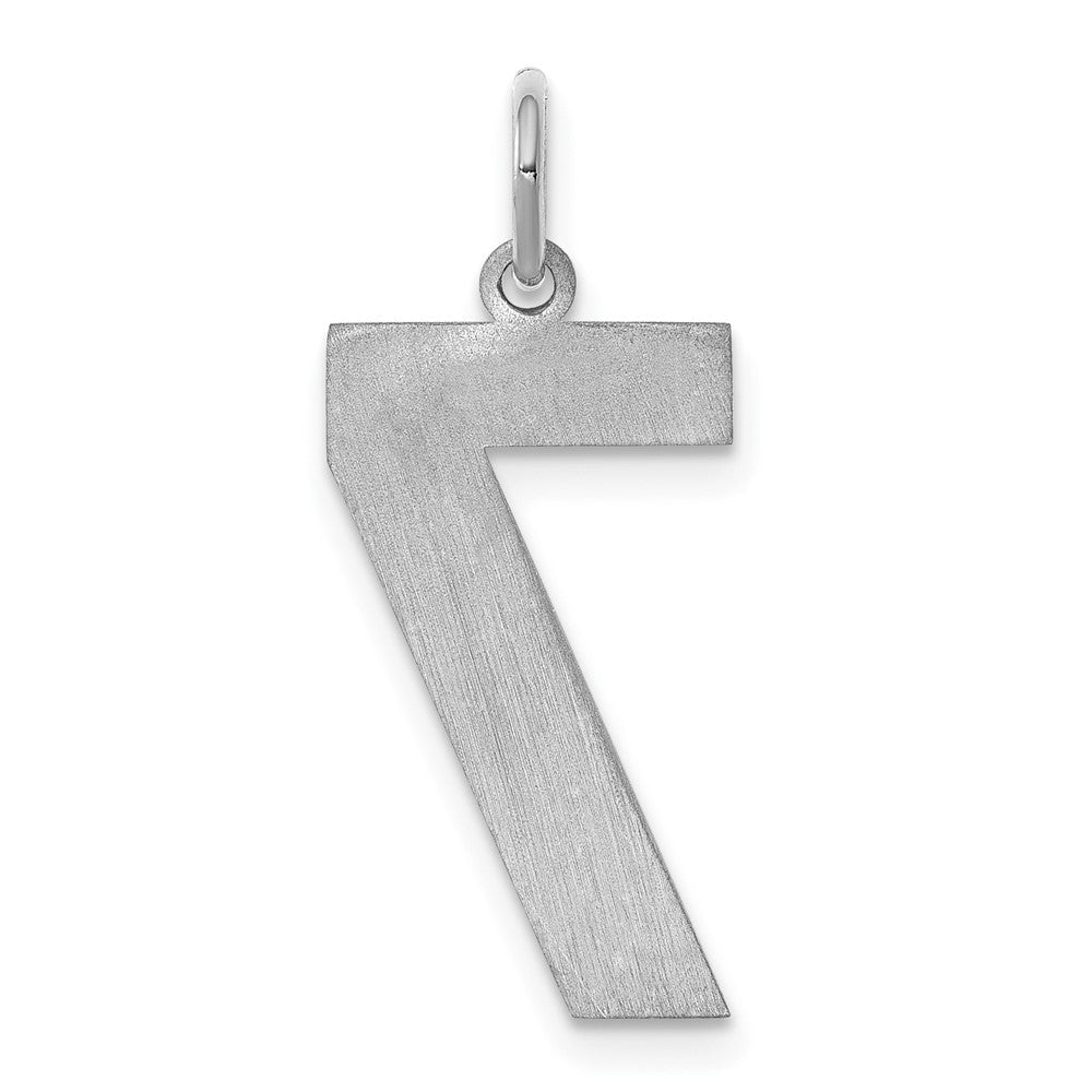 Sterlingsilber Silber/rhodiniert Satiniert Zahl 7 Charm