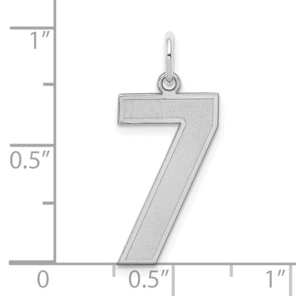 Sterlingsilber Silber/rhodiniert Satiniert Zahl 7 Charm