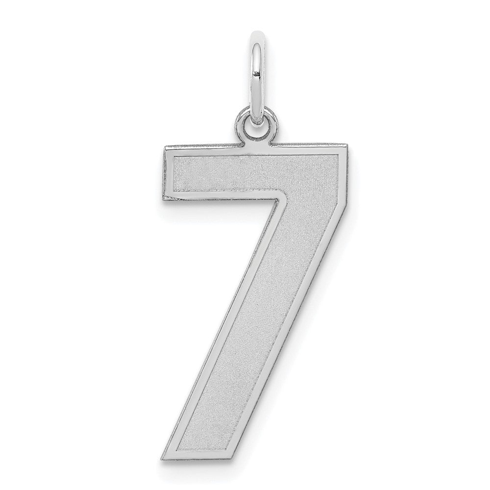 Sterlingsilber Silber/rhodiniert Satiniert Zahl 7 Charm