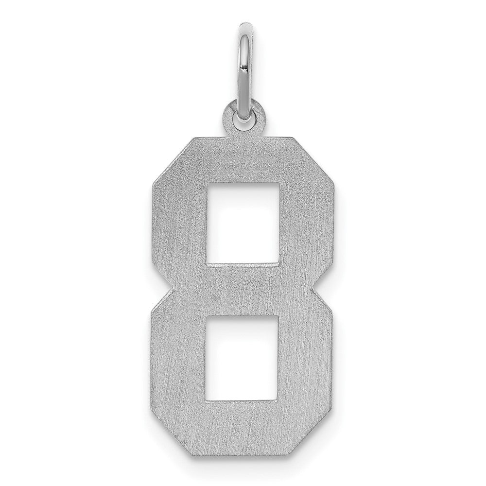 Sterlingsilber Silber/rhodiniert Satiniert Zahl 8 Charm