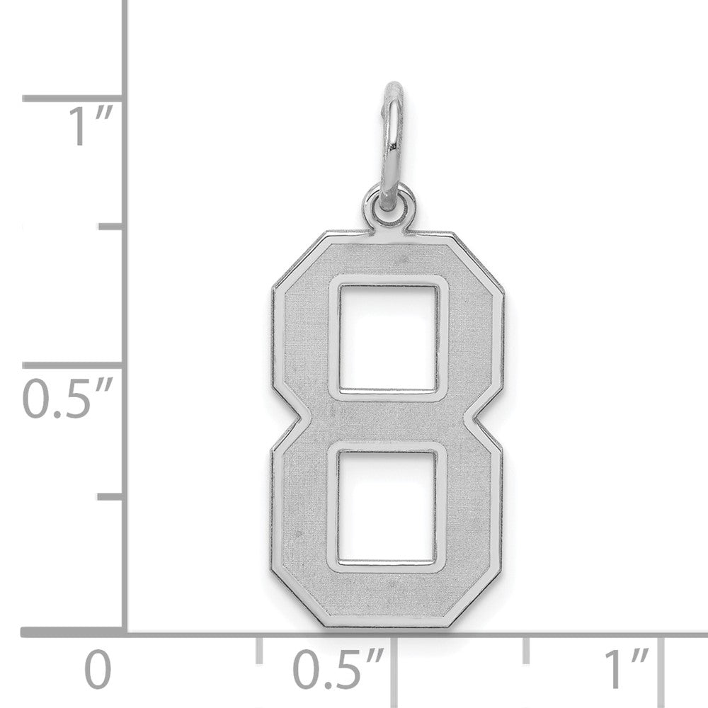 Sterlingsilber Silber/rhodiniert Satiniert Zahl 8 Charm