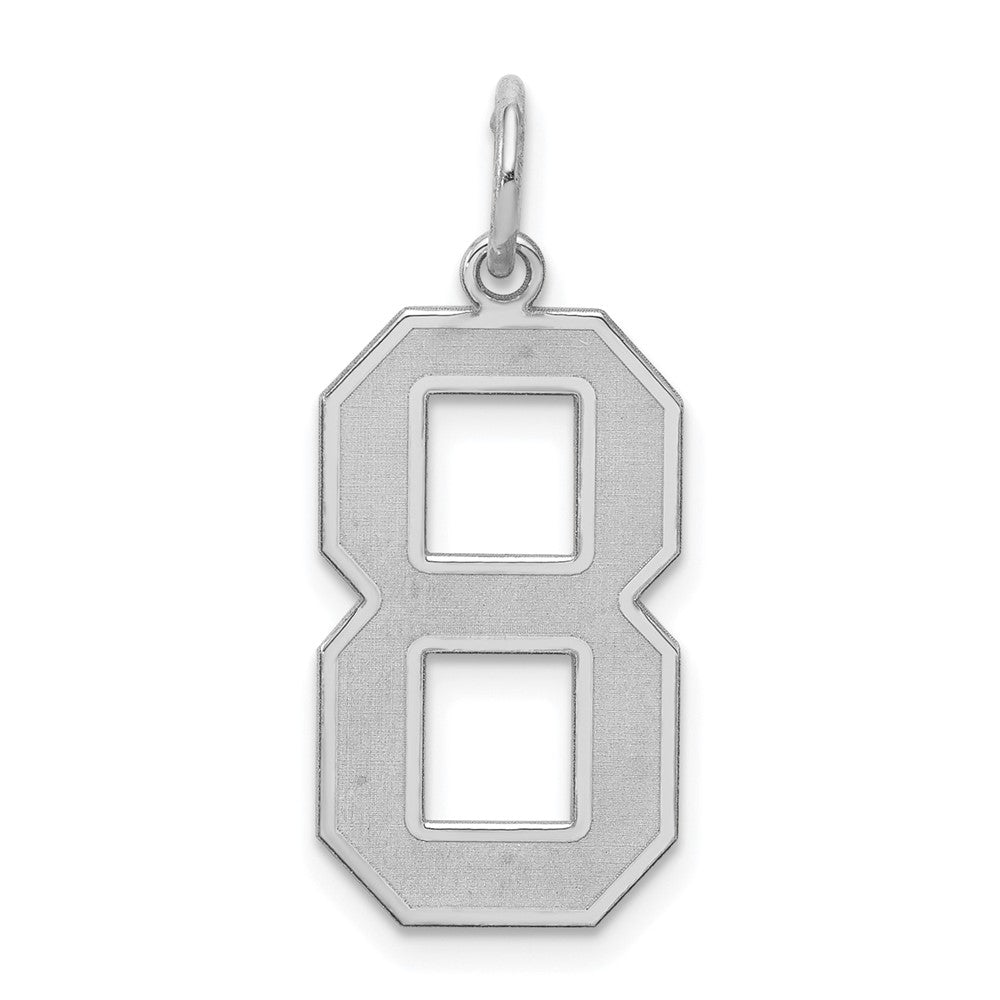 Sterlingsilber Silber/rhodiniert Satiniert Zahl 8 Charm