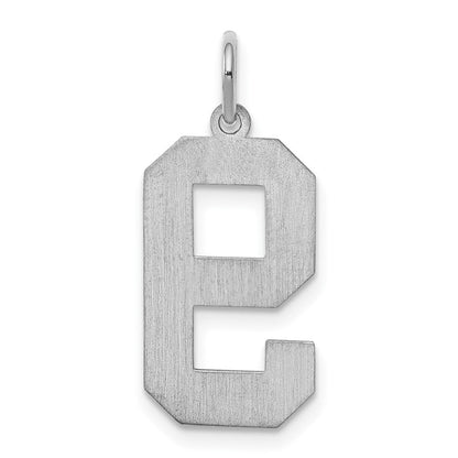 Sterlingsilber Silber/rhodiniert Satiniert Zahl 9 Charm