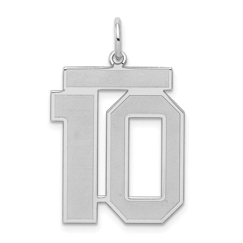 Sterlingsilber Silber/rhodiniert Satiniert Zahl 10 Charm