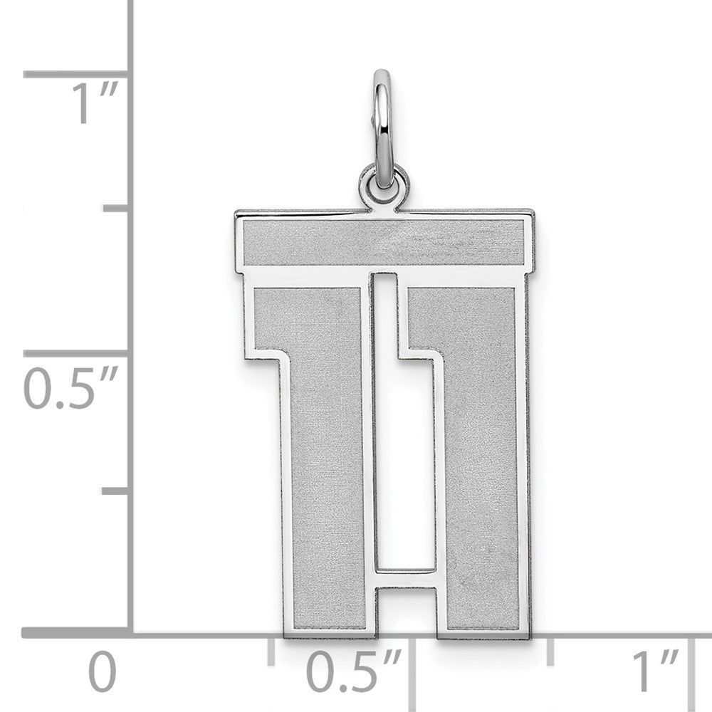 Sterlingsilber Silber/rhodiniert Satiniert Zahl 11 Charm