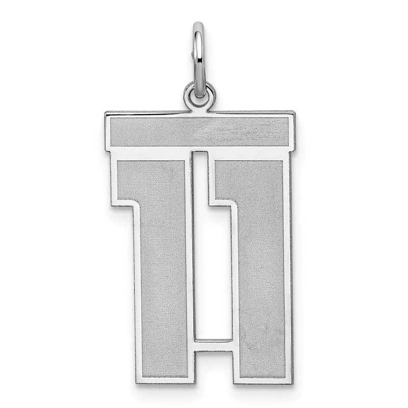 Sterlingsilber Silber/rhodiniert Satiniert Zahl 11 Charm