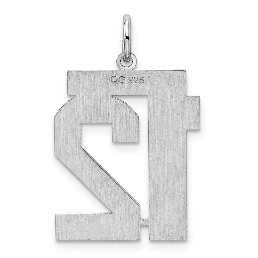 Sterlingsilber Silber/rhodiniert Satiniert Zahl 12 Charm
