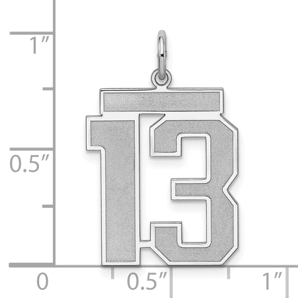 Sterlingsilber Silber/rhodiniert Satiniert Zahl 13 Charm