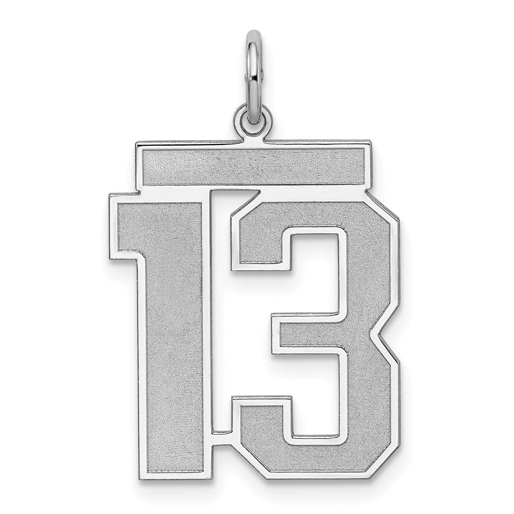 Sterlingsilber Silber/rhodiniert Satiniert Zahl 13 Charm