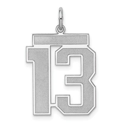 Sterlingsilber Silber/rhodiniert Satiniert Zahl 13 Charm