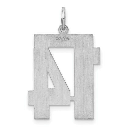 Sterlingsilber Silber/rhodiniert Satiniert Zahl 14 Charm