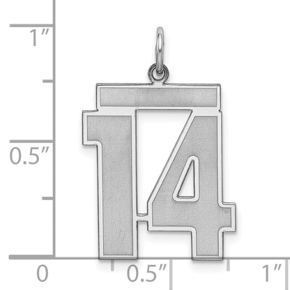 Sterlingsilber Silber/rhodiniert Satiniert Zahl 14 Charm