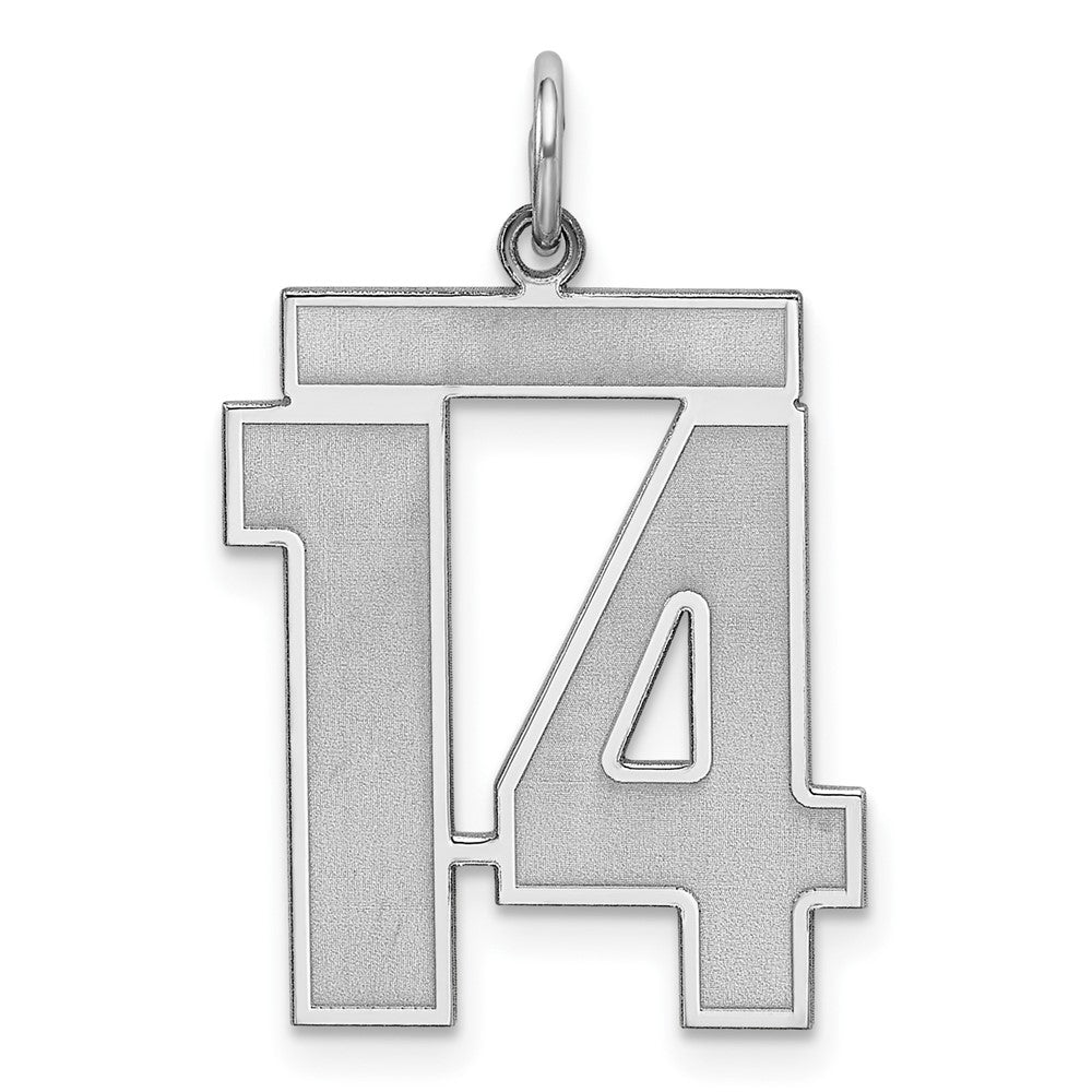 Sterlingsilber Silber/rhodiniert Satiniert Zahl 14 Charm