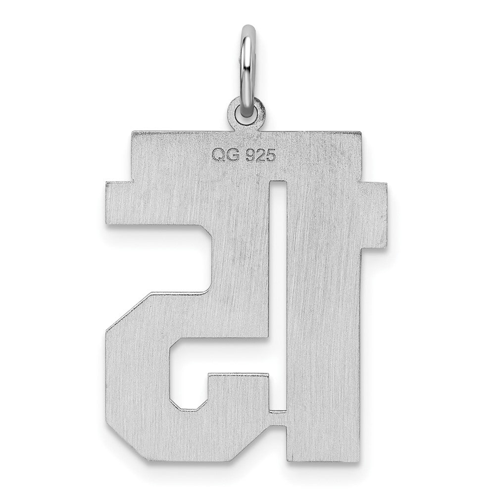 Sterlingsilber Silber/rhodiniert Satiniert Zahl 15 Charm