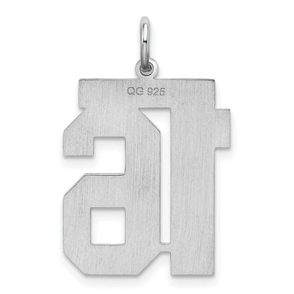 Sterlingsilber Silber/rhodiniert Satiniert Zahl 16 Charm
