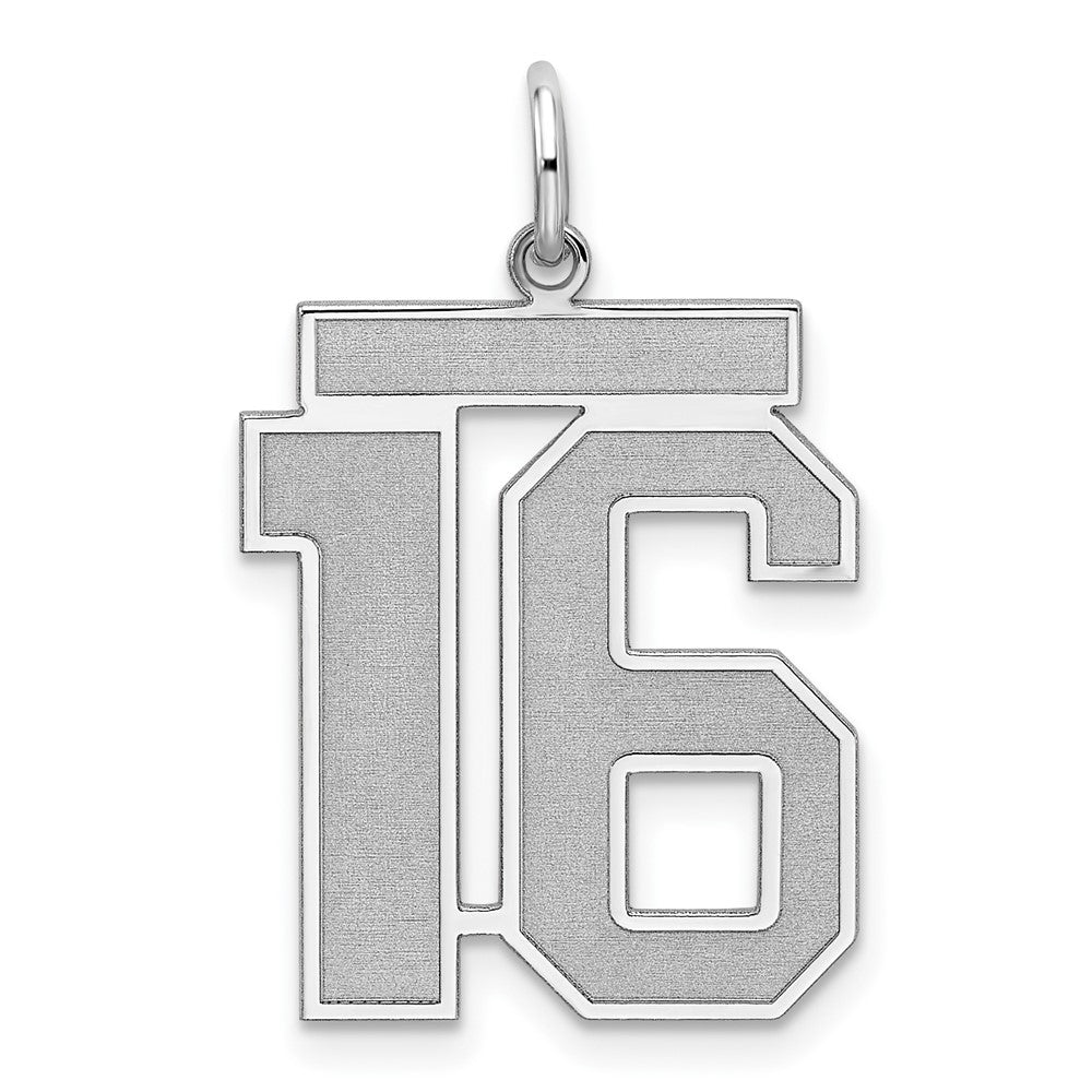 Sterlingsilber Silber/rhodiniert Satiniert Zahl 16 Charm