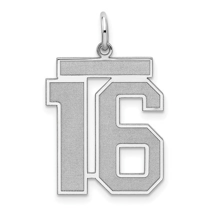 Sterlingsilber Silber/rhodiniert Satiniert Zahl 16 Charm
