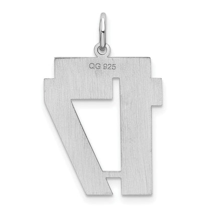 Sterlingsilber Silber/rhodiniert Satiniert Zahl 17 Charm