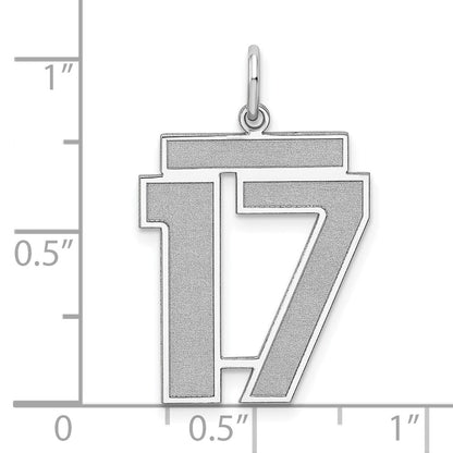Sterlingsilber Silber/rhodiniert Satiniert Zahl 17 Charm