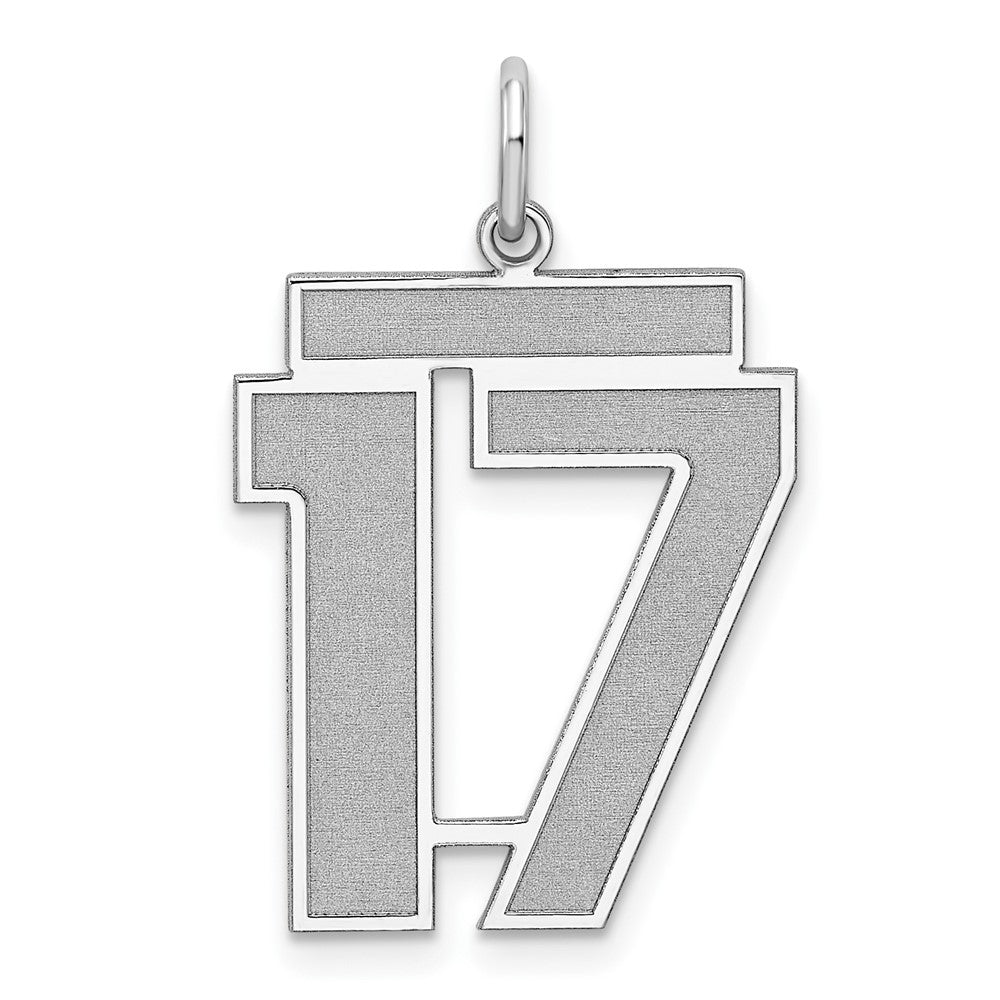 Sterlingsilber Silber/rhodiniert Satiniert Zahl 17 Charm