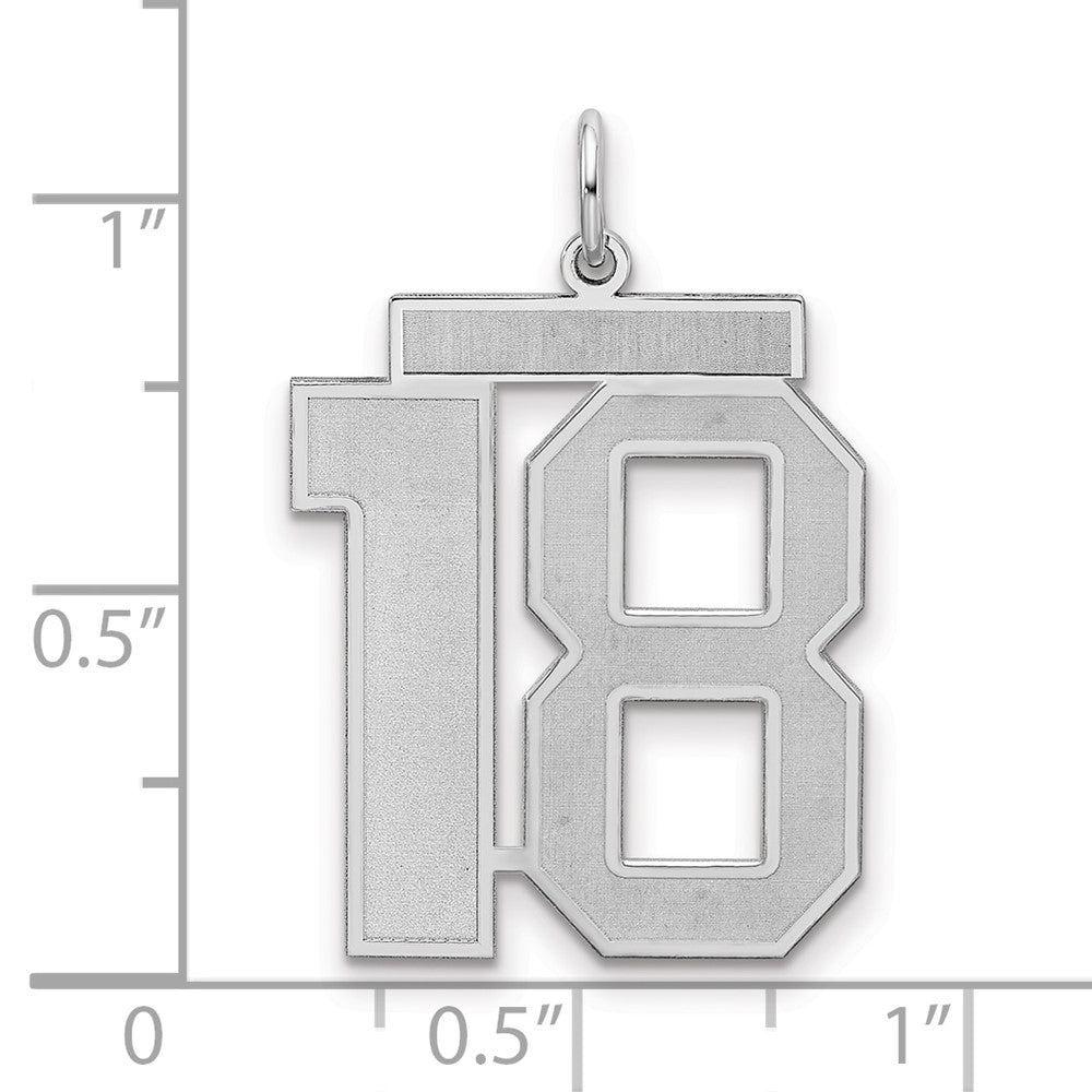 Sterlingsilber Silber/rhodiniert Satiniert Zahl 18 Charm