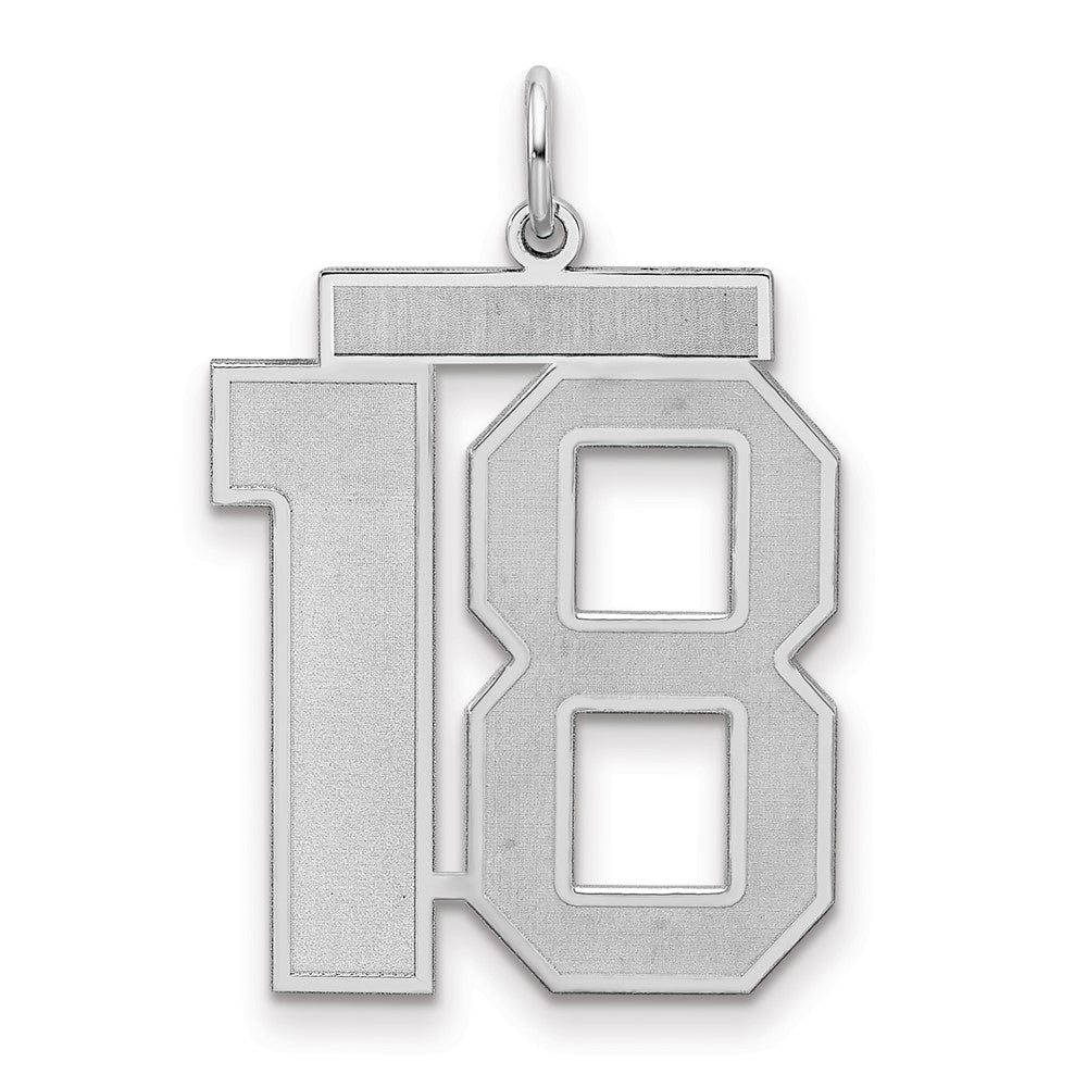 Sterlingsilber Silber/rhodiniert Satiniert Zahl 18 Charm