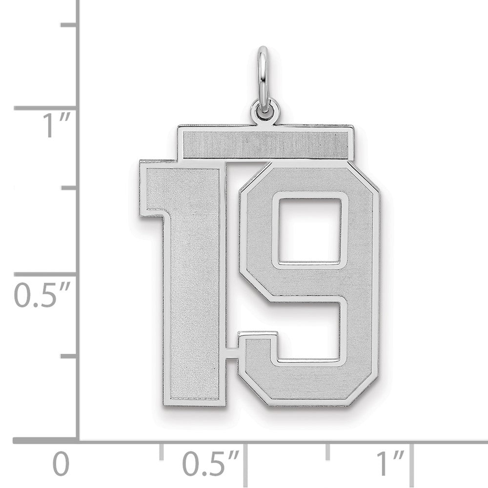 Sterlingsilber Silber/rhodiniert Satiniert Zahl 19 Charm