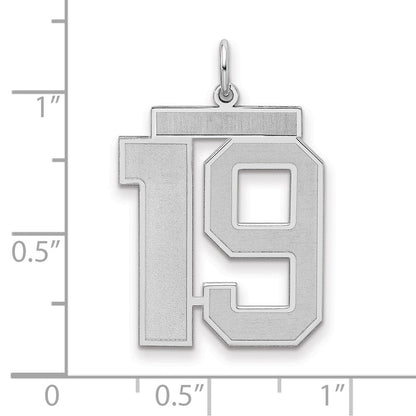 Sterlingsilber Silber/rhodiniert Satiniert Zahl 19 Charm