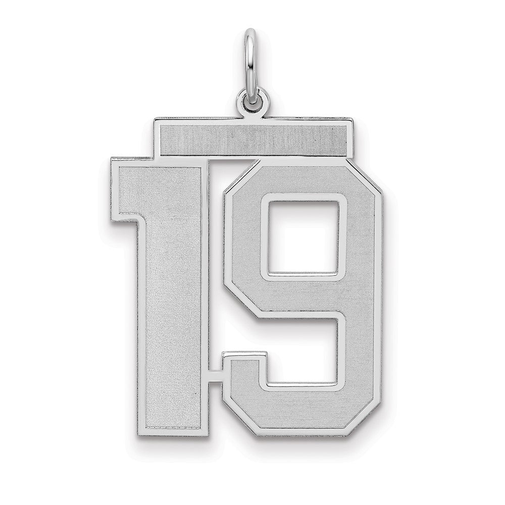 Sterlingsilber Silber/rhodiniert Satiniert Zahl 19 Charm