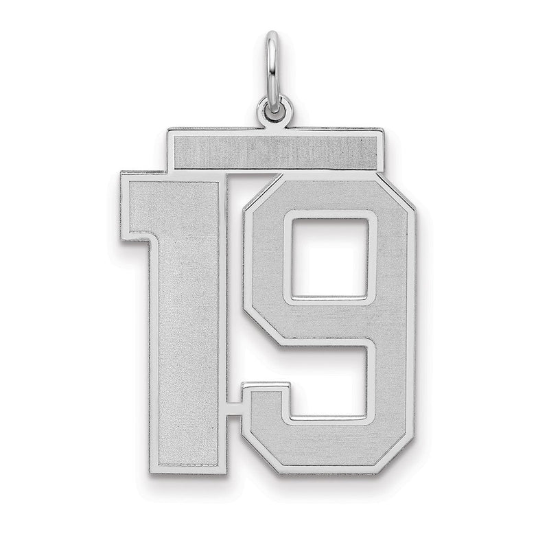 Sterlingsilber Silber/rhodiniert Satiniert Zahl 19 Charm