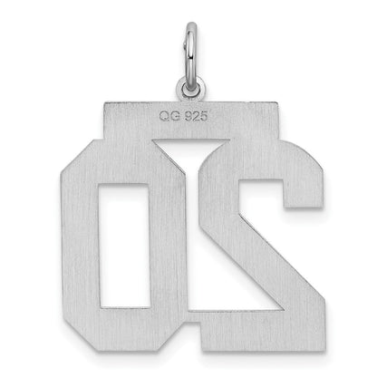 Sterlingsilber Silber/rhodiniert Satiniert Zahl 20 Charm