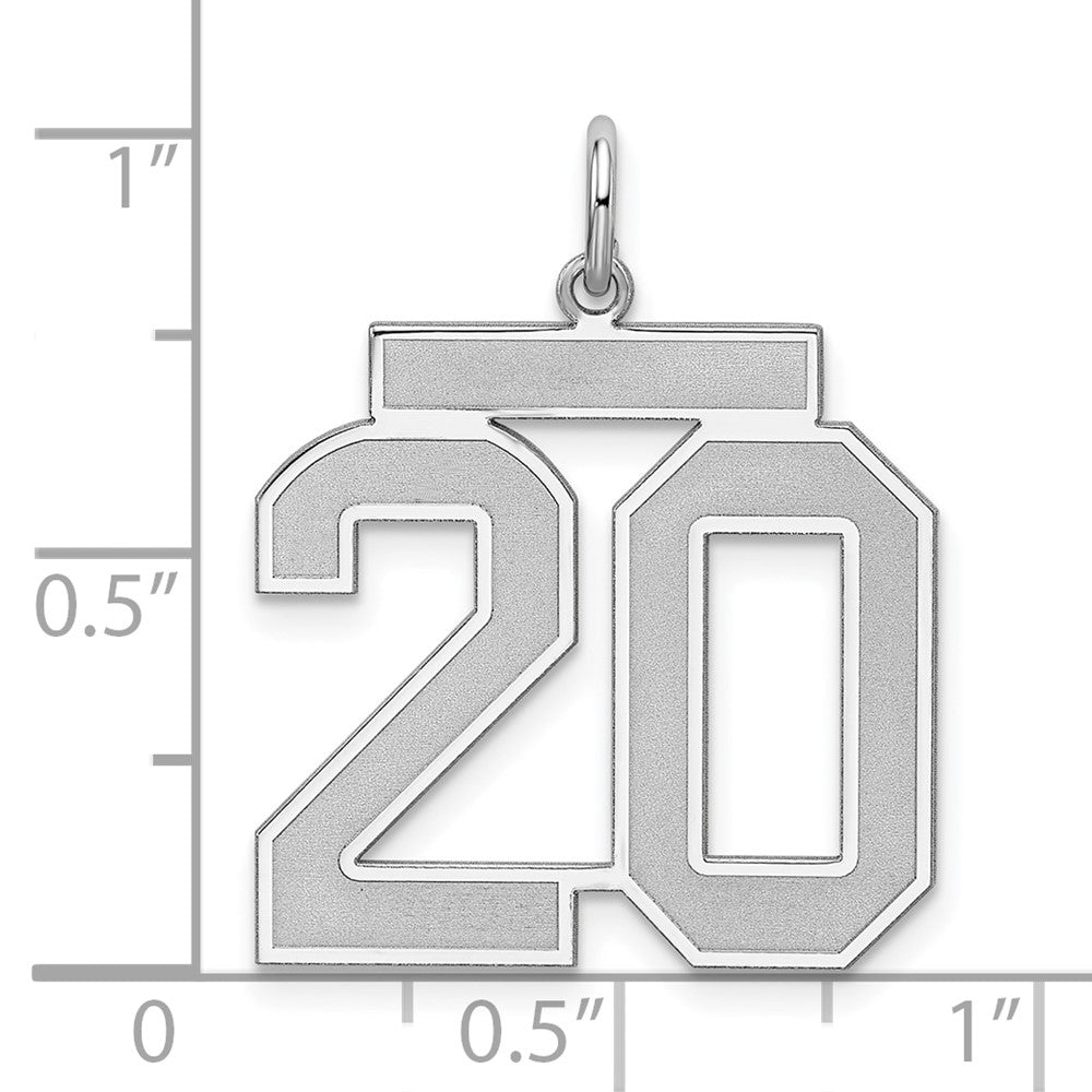Sterlingsilber Silber/rhodiniert Satiniert Zahl 20 Charm